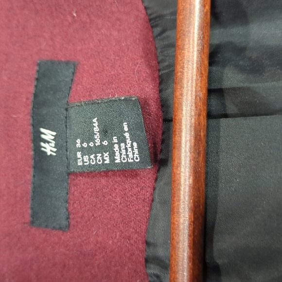H&M Burgundy Fall/Winter Jacket - Picture 2 of 7